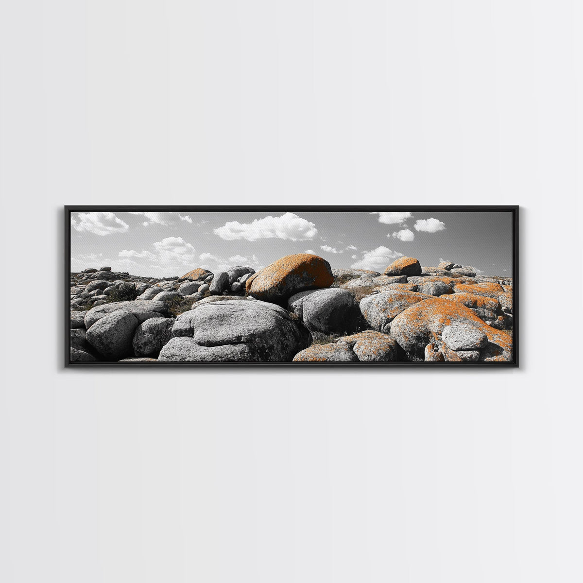 Granite Boulder Field, Orange Lichen Rocks, Desert Rockscape, Canvas Print, Natural Earth Decor, Living Room Wall Art | | Wiccan Center