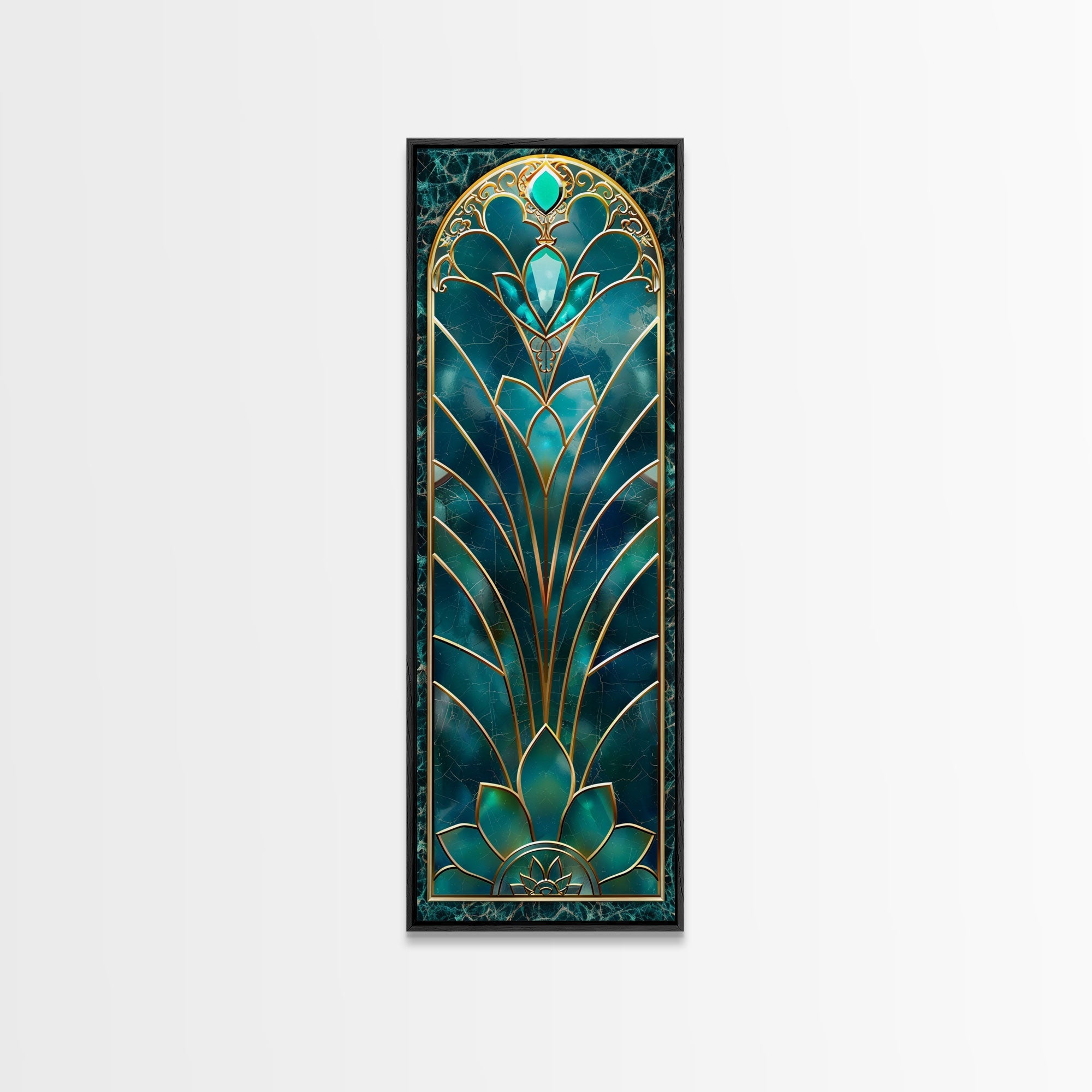 Art Deco Stained Glass Print, Framed Canvas, Wood Frame Wall Art, Retro Style Decor, Roaring 20s Inspired Wall Art | | Wiccan Center