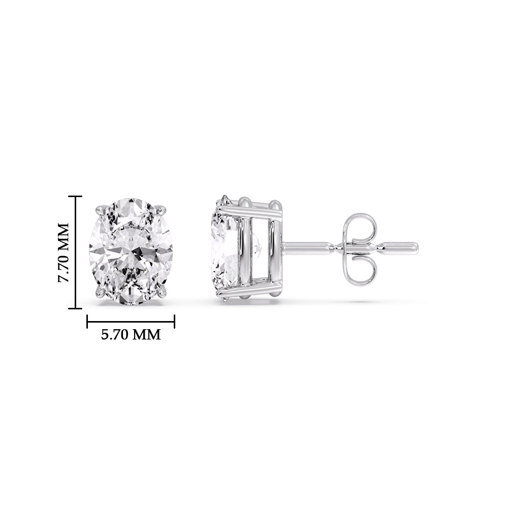 Stud Earring Basket Oval Shaped