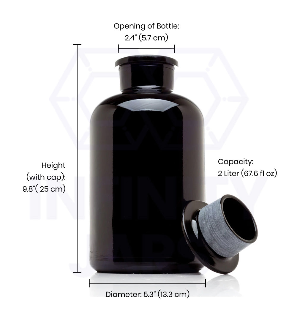 2 Liter Glass-on-Glass Apothecary Jar | Glass Jars | Wiccan Center