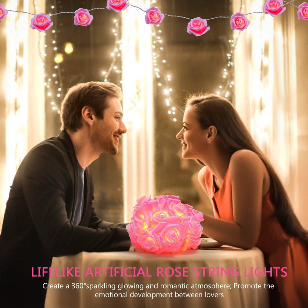 2-Pack: 40 LEDs Rose Flower String Lights | String & Fairy Lights | Wiccan Center