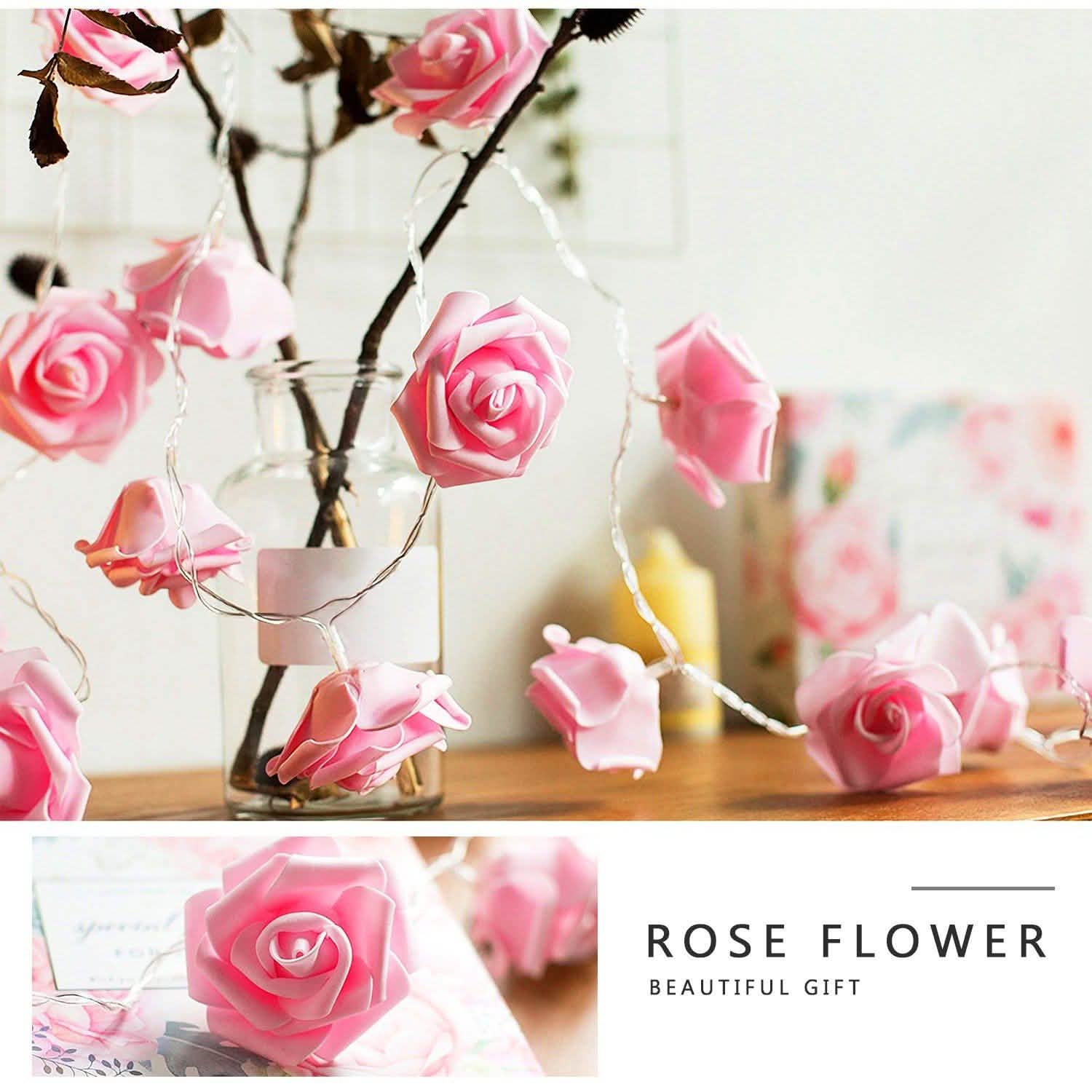2-Pack: 40 LEDs Rose Flower String Lights | String & Fairy Lights | Wiccan Center