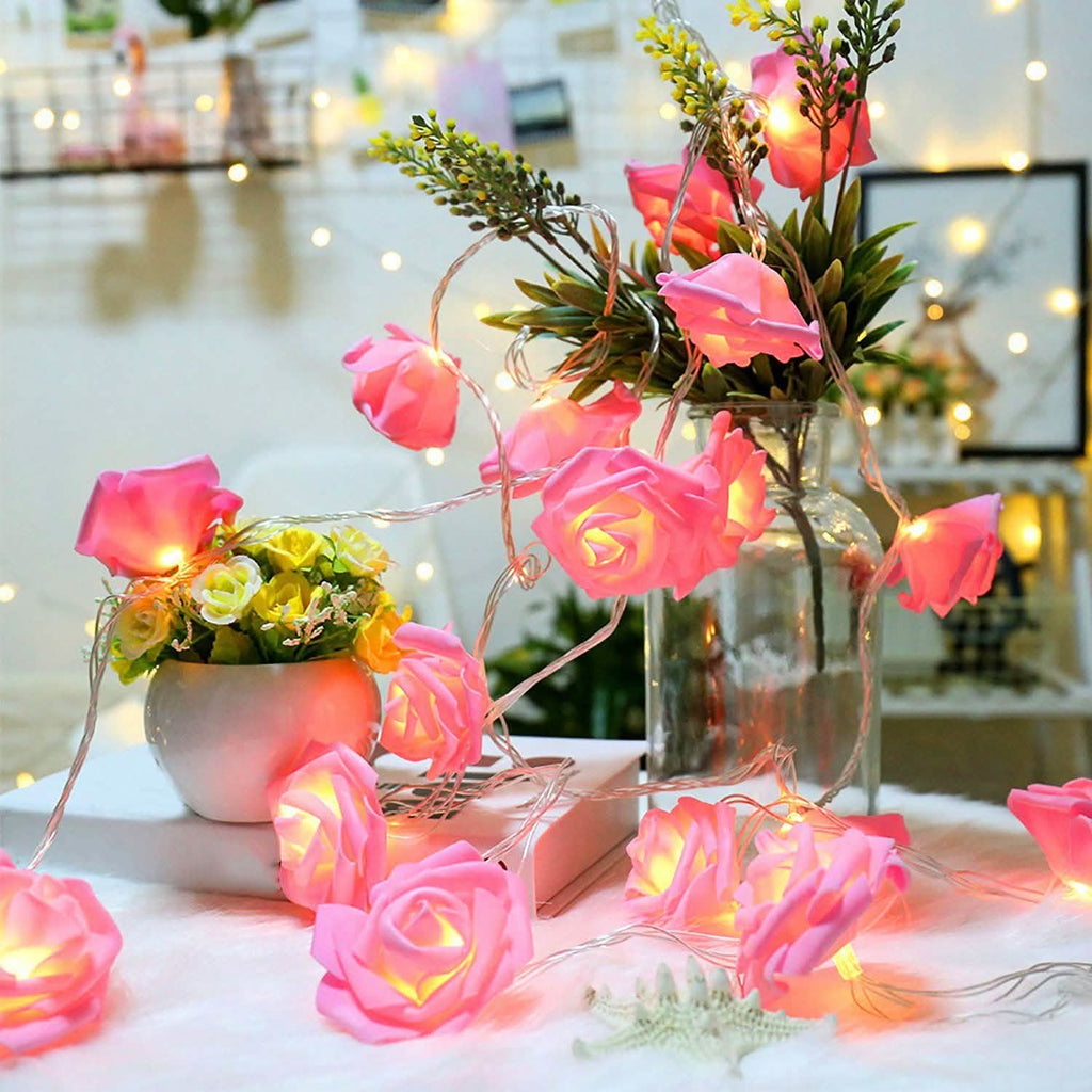 2-Pack: 40 LEDs Rose Flower String Lights | String & Fairy Lights | Wiccan Center