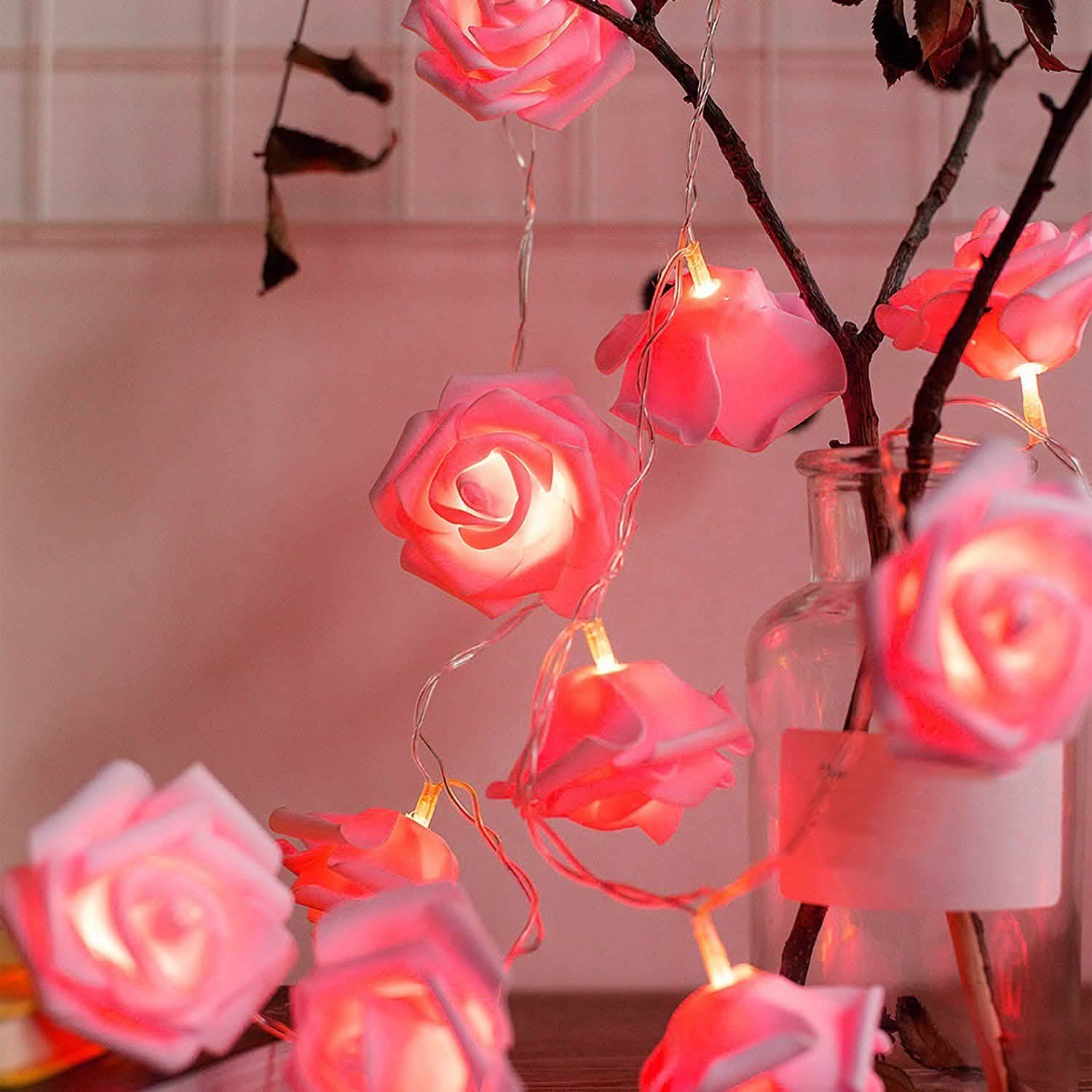 2-Pack: 40 LEDs Rose Flower String Lights | String & Fairy Lights | Wiccan Center