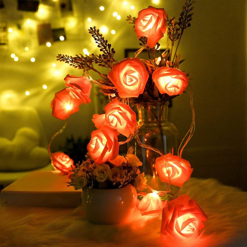 2-Pack: 40 LEDs Rose Flower String Lights | String & Fairy Lights | Wiccan Center