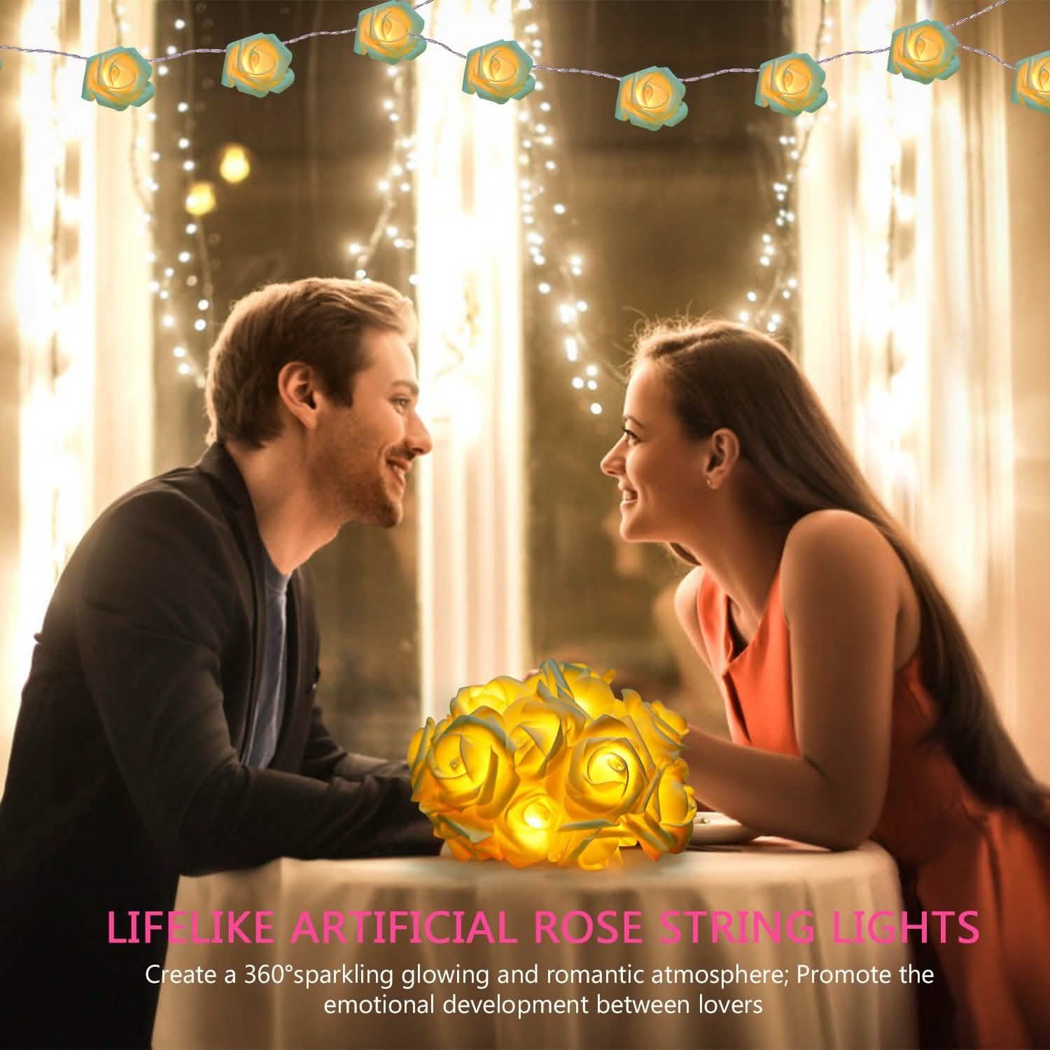 2-Pack: 40 LEDs Rose Flower String Lights | String & Fairy Lights | Wiccan Center