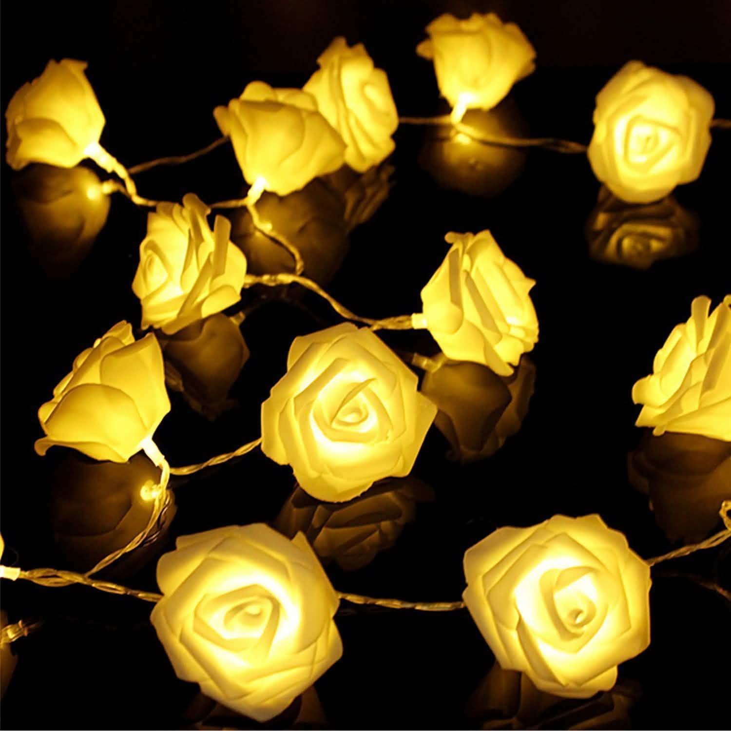 2-Pack: 40 LEDs Rose Flower String Lights | String & Fairy Lights | Wiccan Center