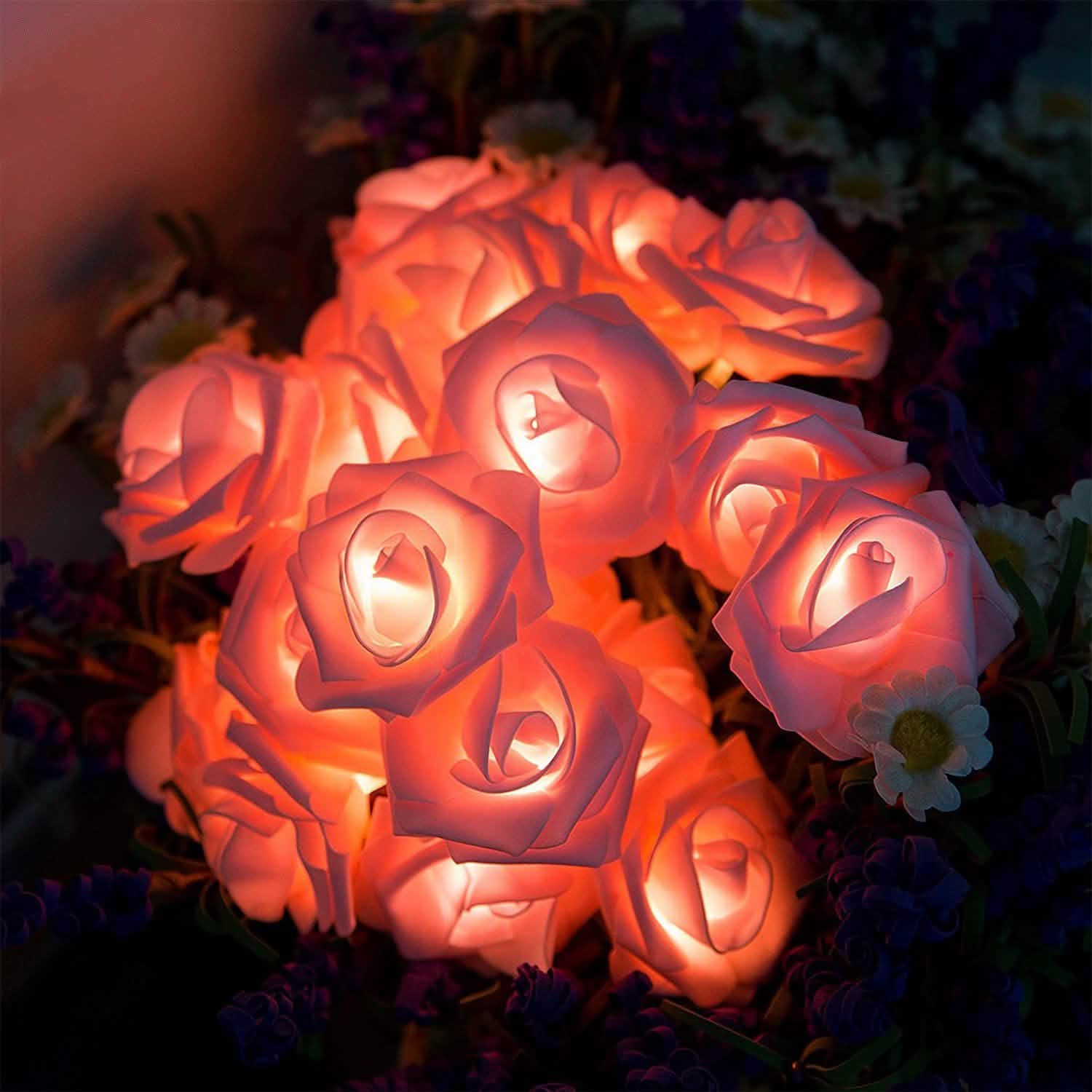 2-Pack: 40 LEDs Rose Flower String Lights | String & Fairy Lights | Wiccan Center