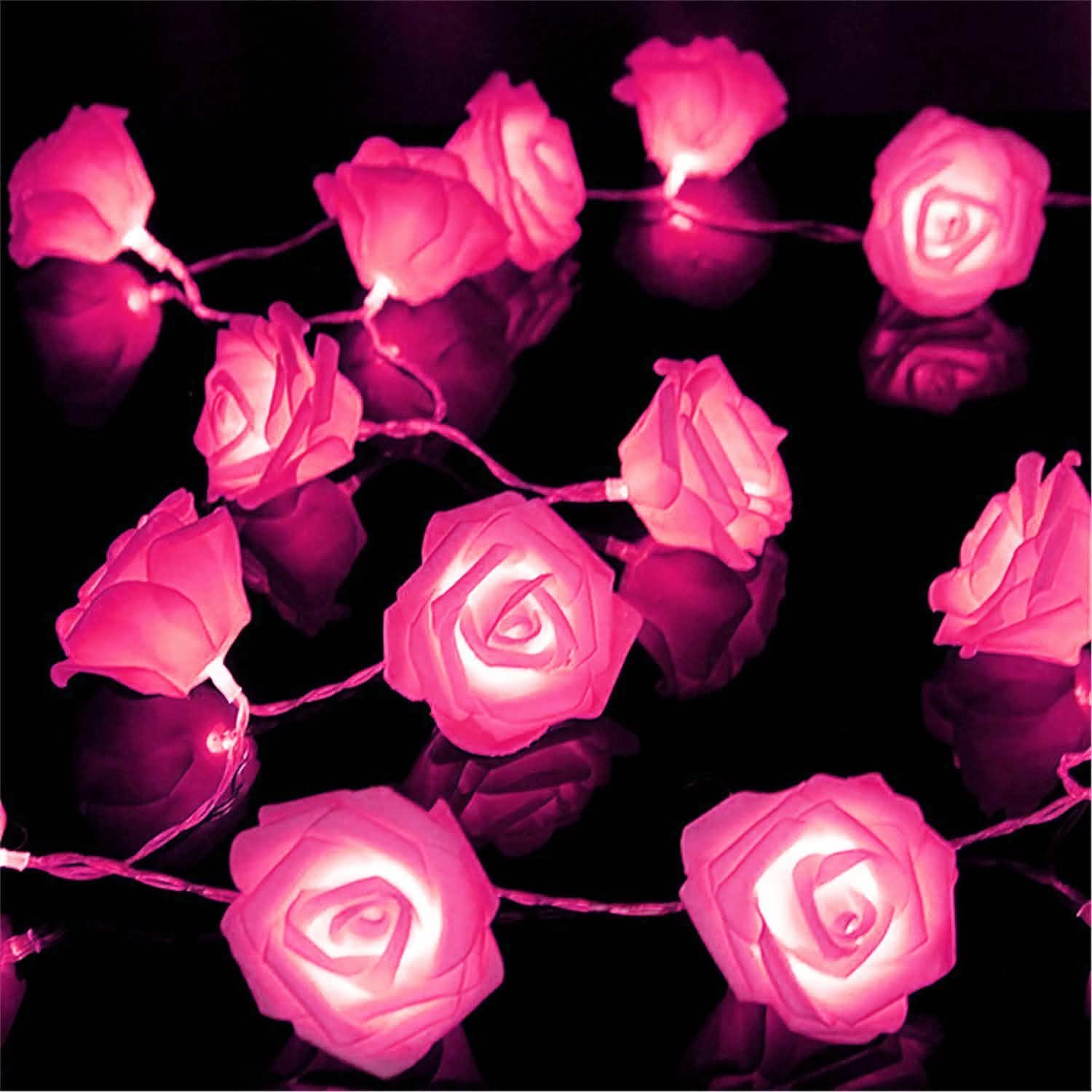 2-Pack: 40 LEDs Rose Flower String Lights | String & Fairy Lights | Wiccan Center
