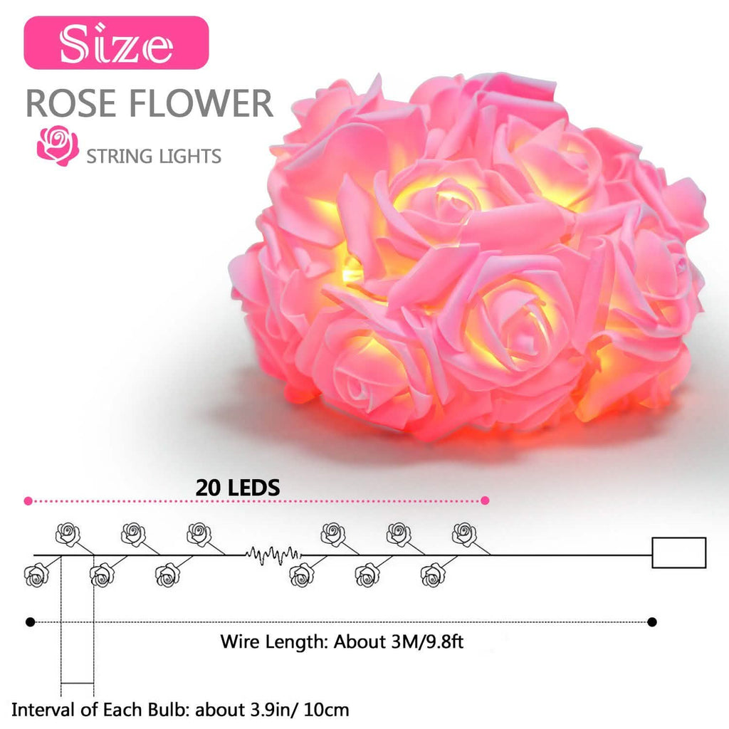 2-Pack: 40 LEDs Rose Flower String Lights | String & Fairy Lights | Wiccan Center