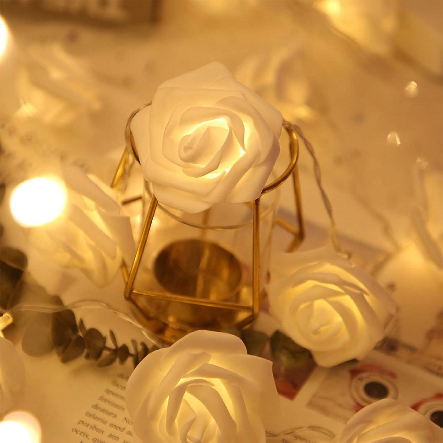 2-Pack: 40 LEDs Rose Flower String Lights | String & Fairy Lights | Wiccan Center