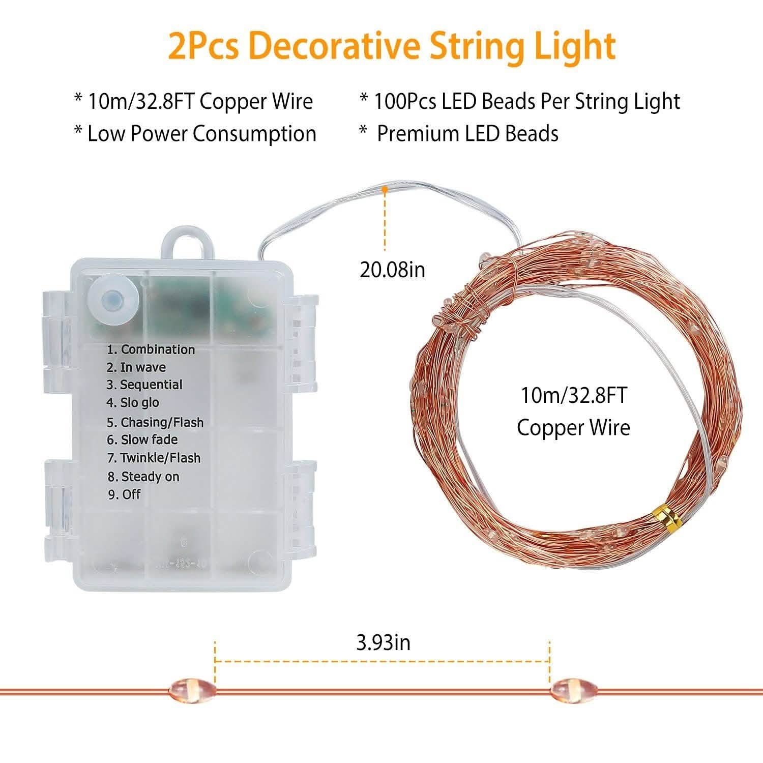 2-Piece: 100LED Beads String Lights | String & Fairy Lights | Wiccan Center