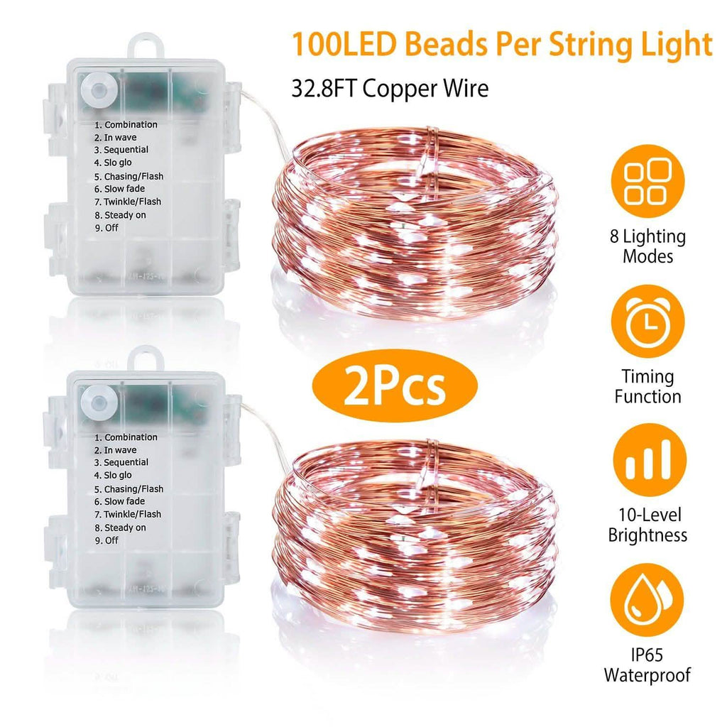2-Piece: 100LED Beads String Lights | String & Fairy Lights | Wiccan Center