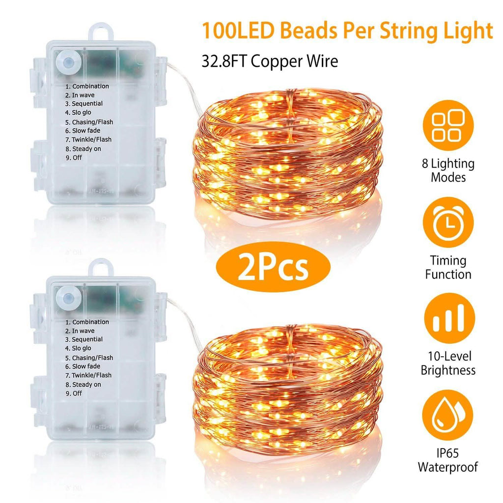2-Piece: 100LED Beads String Lights | String & Fairy Lights | Wiccan Center