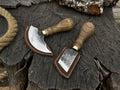 2-Piece Rounded and Angled Leather Knife Set