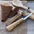 2-Piece Spoon Carving Knife Set with Leather Sheaths