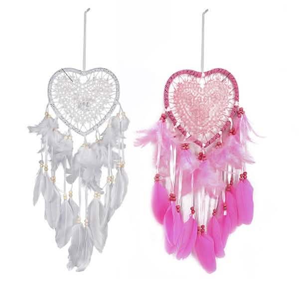 2-Pieces: Romantic LED Dream Catcher with Feather Dreamcatcher Night Light | Furniture & Decor | Wiccan Center