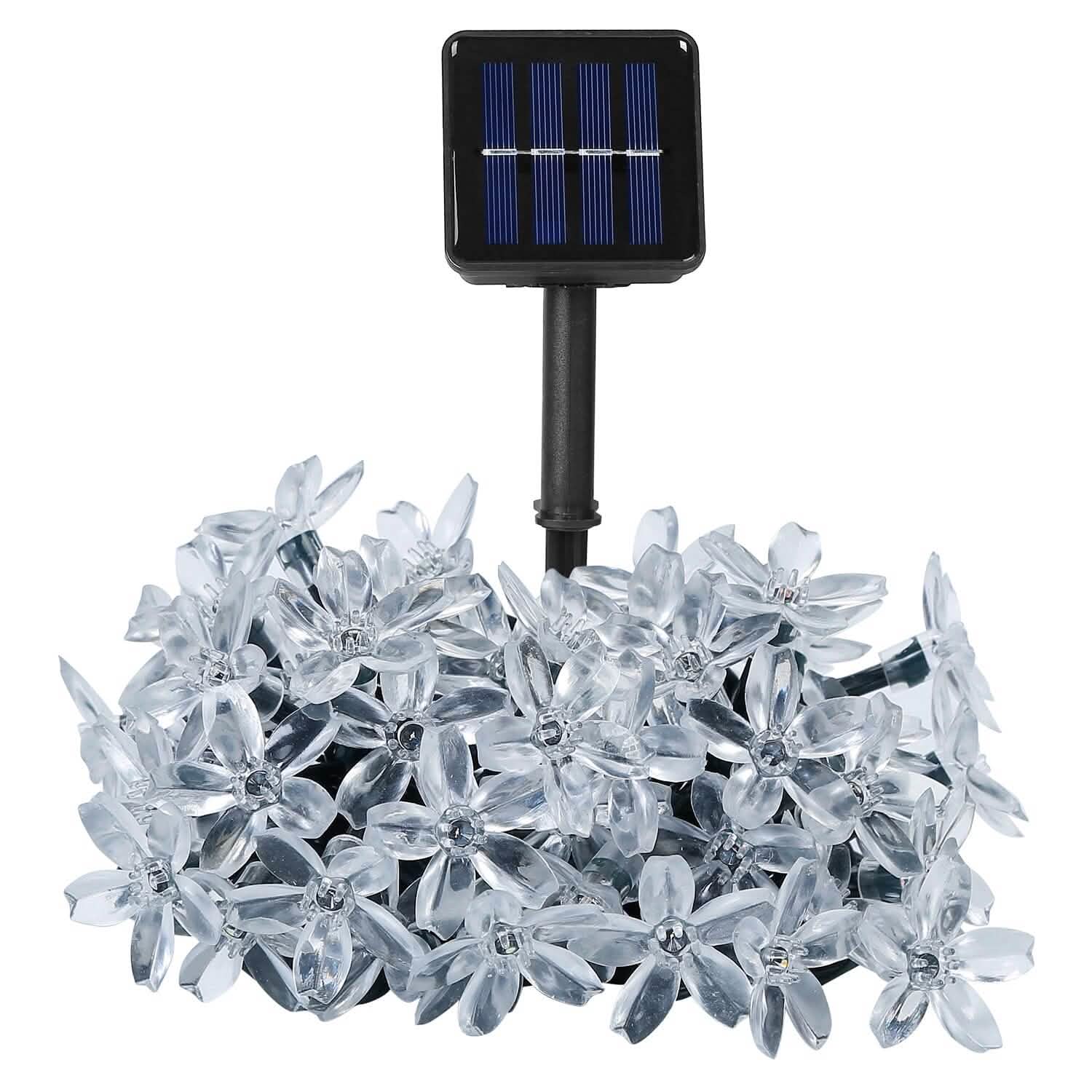 2-Pieces: Solar Power String Lights 50 LED Beads Fairy Sakura Flower | String & Fairy Lights | Wiccan Center