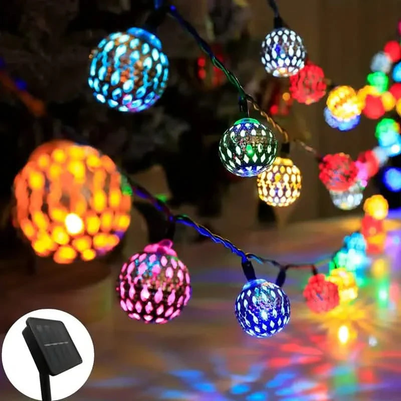 20 LED Moroccan Ball Solar String Lights | String & Fairy Lights | Wiccan Center