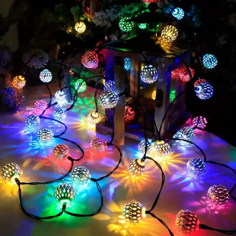 20 LED Moroccan Ball Solar String Lights | String & Fairy Lights | Wiccan Center
