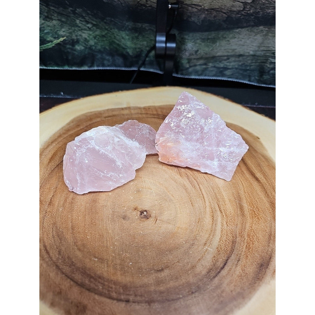 1 Pair Rose Wuartz Raw Chunk 1lb | Mineral Specimens | Wiccan Center
