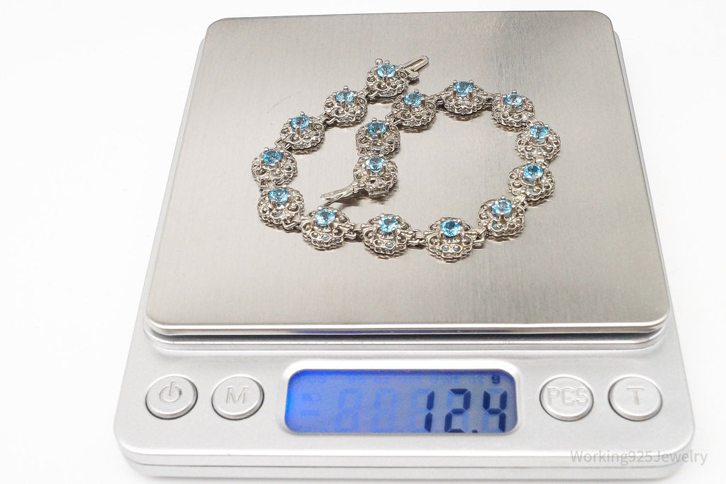 Vintage Blue Topaz Sterling Silver Bracelet | Jewelry > Bracelets | Wiccan Center