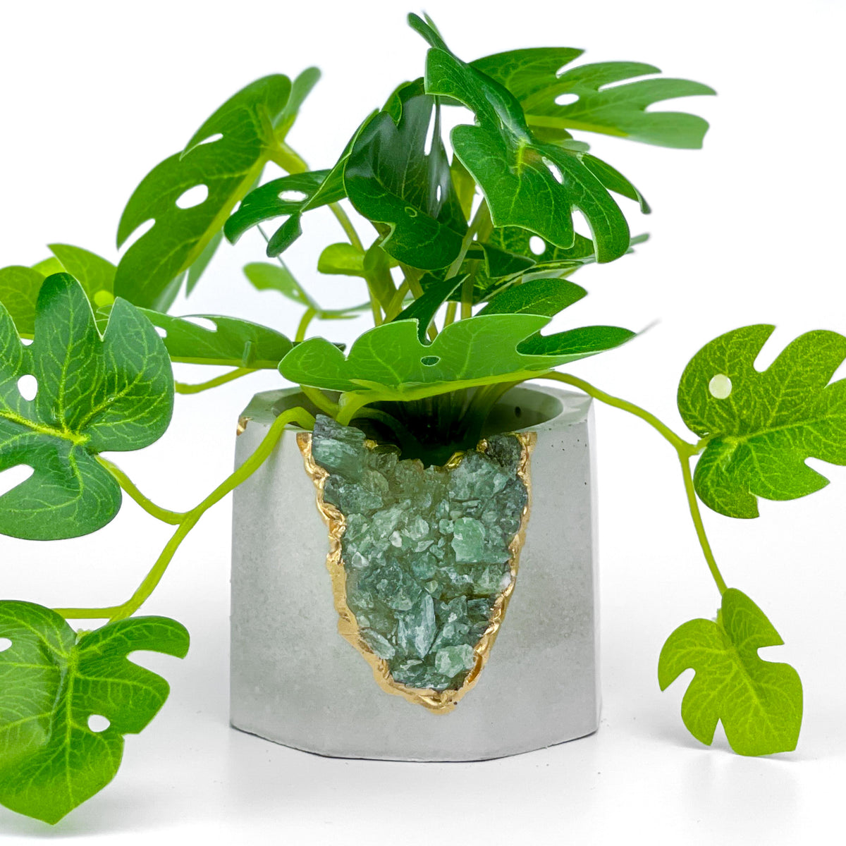 GREEN APATITE GEODE PLANTER
