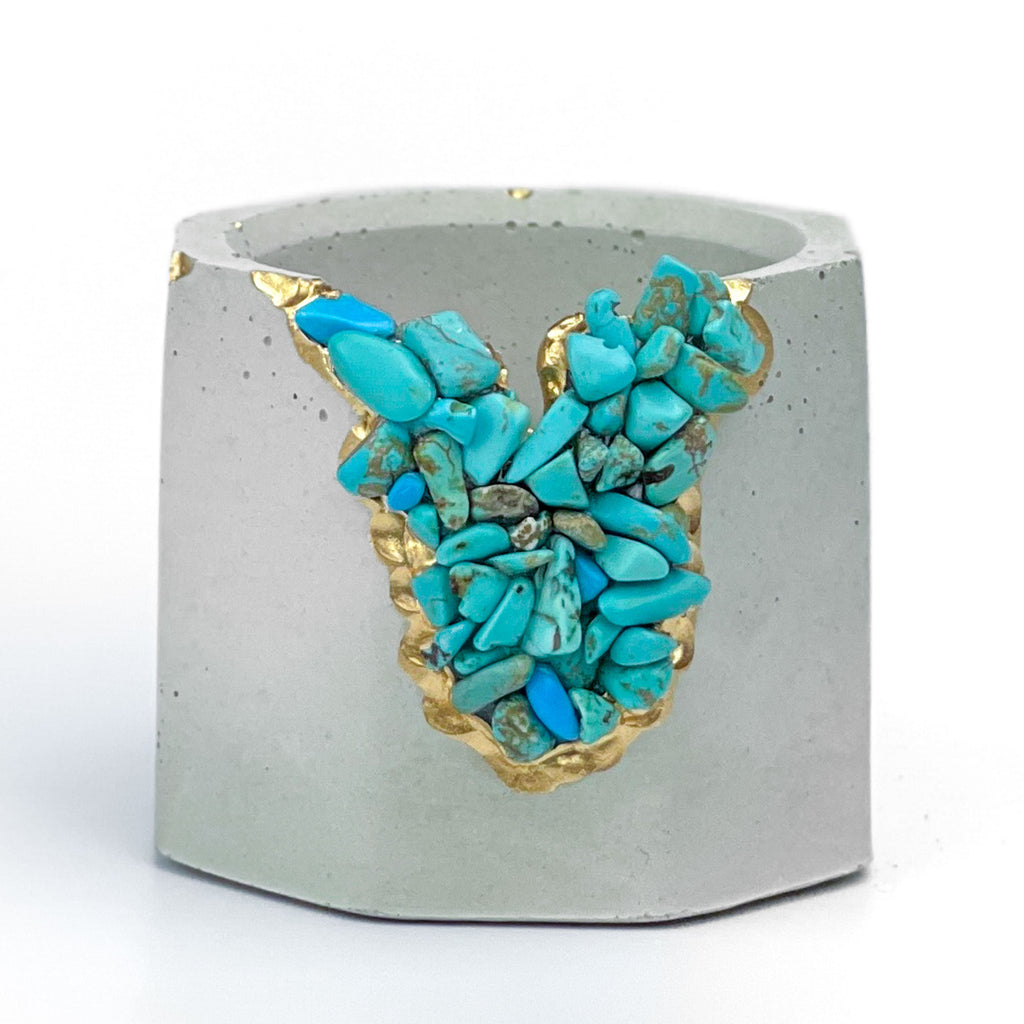 TURQUOISE GEODE PLANTER (synthetic)