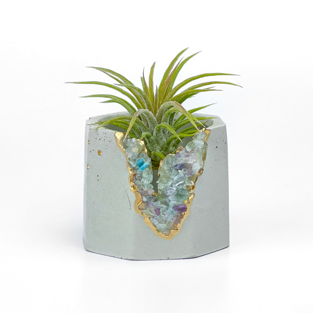 FLUORITE GEODE PLANTER