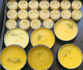 Pure Beeswax Tealight Candles with Moldavite Chips