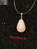 Elegant Rose Teardrop Quartz Necklace