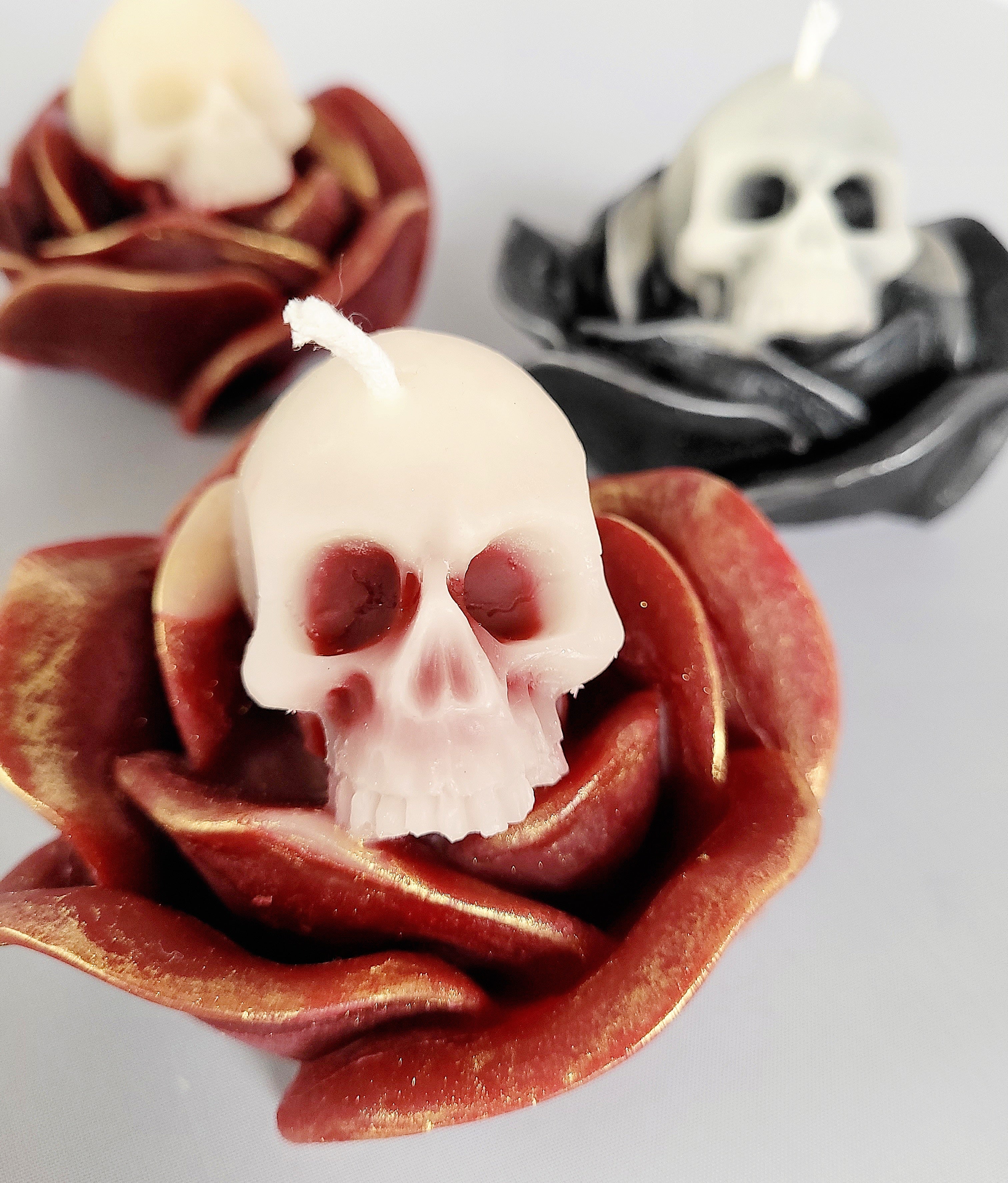 Rose with Skull Beeswax Candle | Candle | Wiccan Center