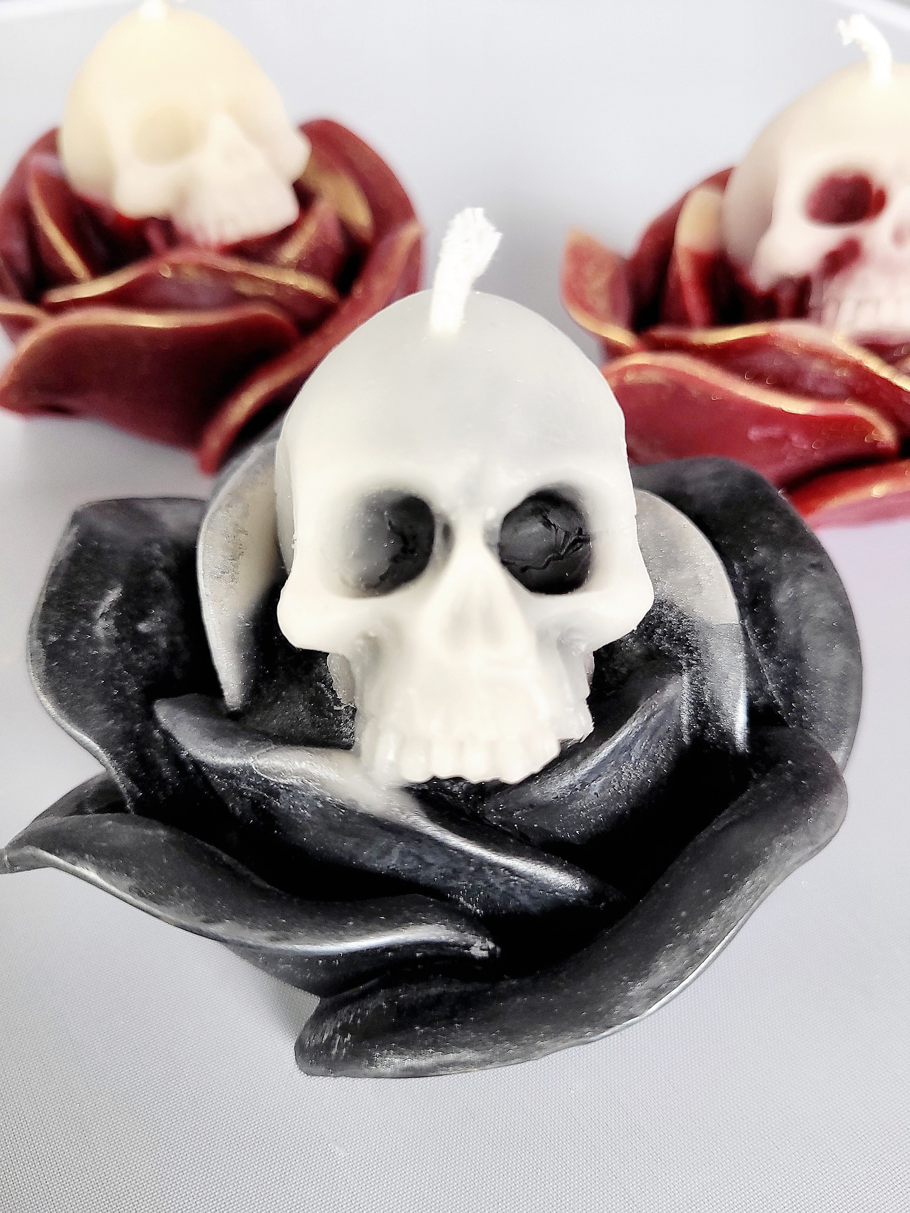 Rose with Skull Beeswax Candle | Candle | Wiccan Center