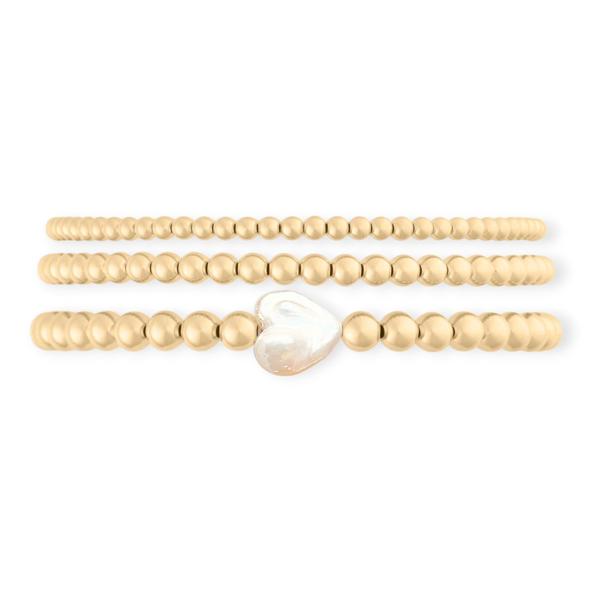 pearl heart juno bracelet triple stack (3+4+5mm) | | Wiccan Center