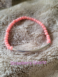 Strawberry Quartz Bracelet with Stainless Steel Spacer