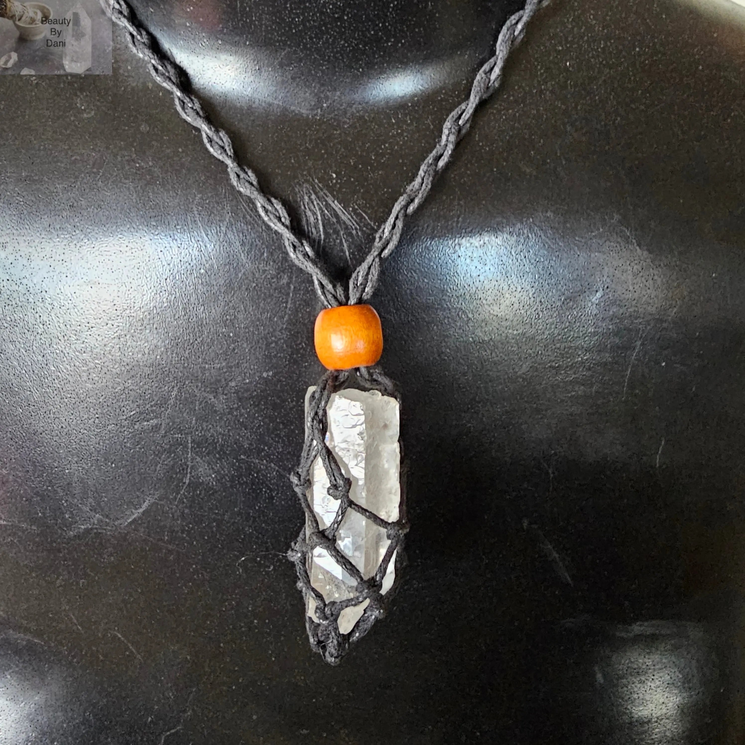 Clear Quartz Crochet Necklace