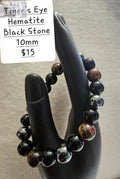 Hematite, Tiger's Eye & Black Stone Bracelet