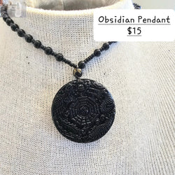 Obsidian Ying Yang Dragon Pendant | Necklace | Wiccan Center