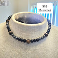 Hematite, Tigers Eye & Black Stone Necklace