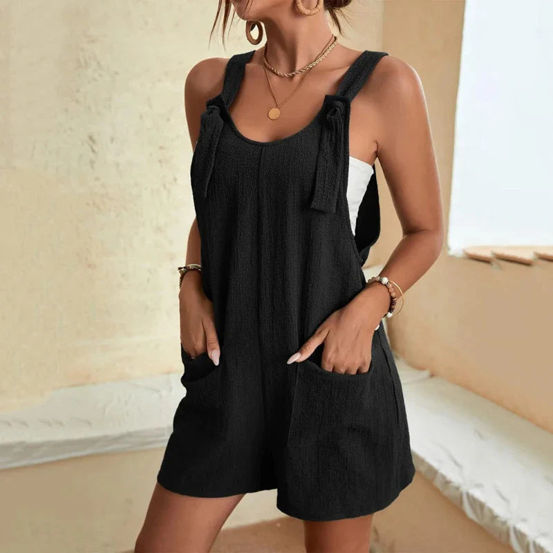 Loose Style Overalls Boho Solid Color Playsuit Sleeveless Rompers | | Wiccan Center