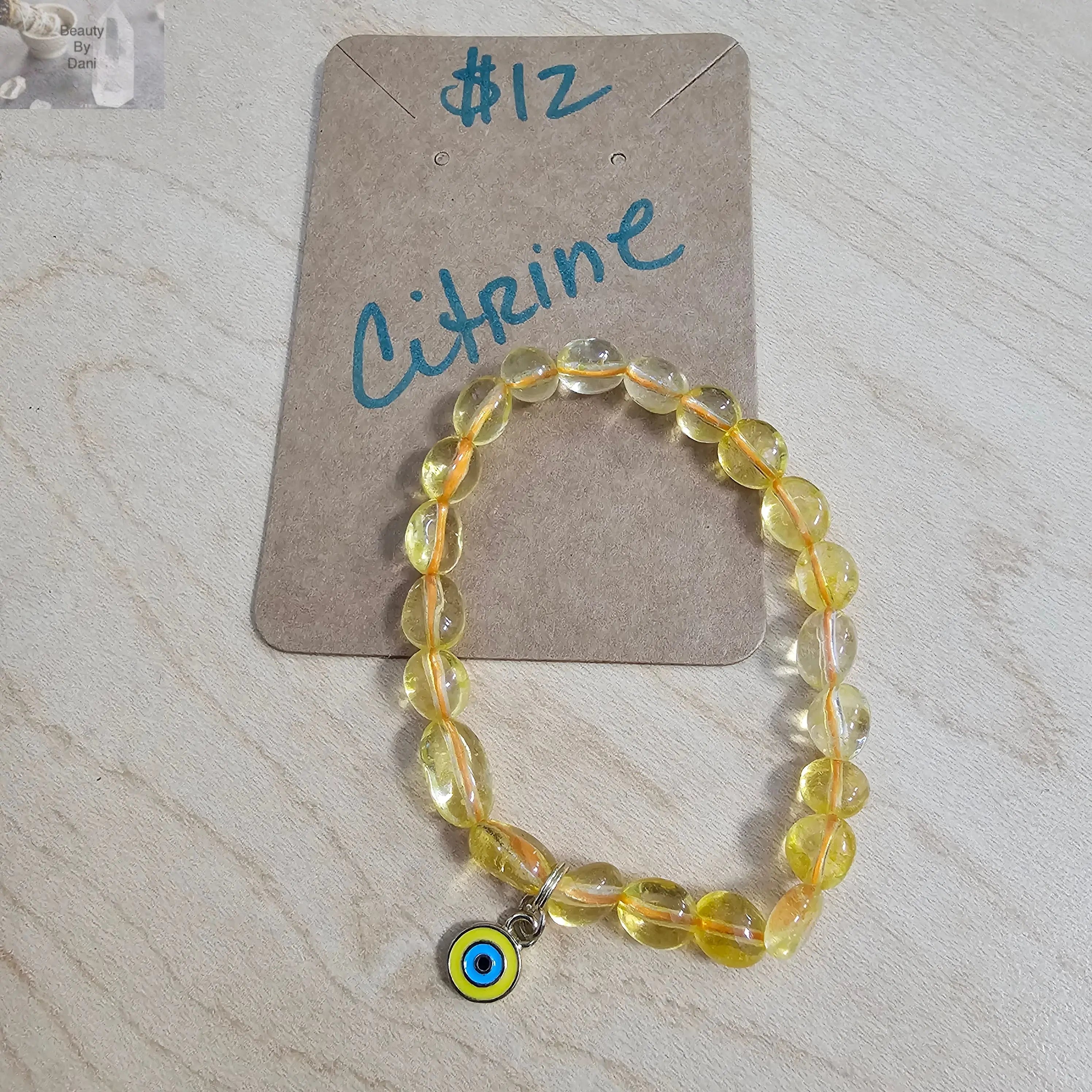 Citrine Evil Eye Protection Bracelet