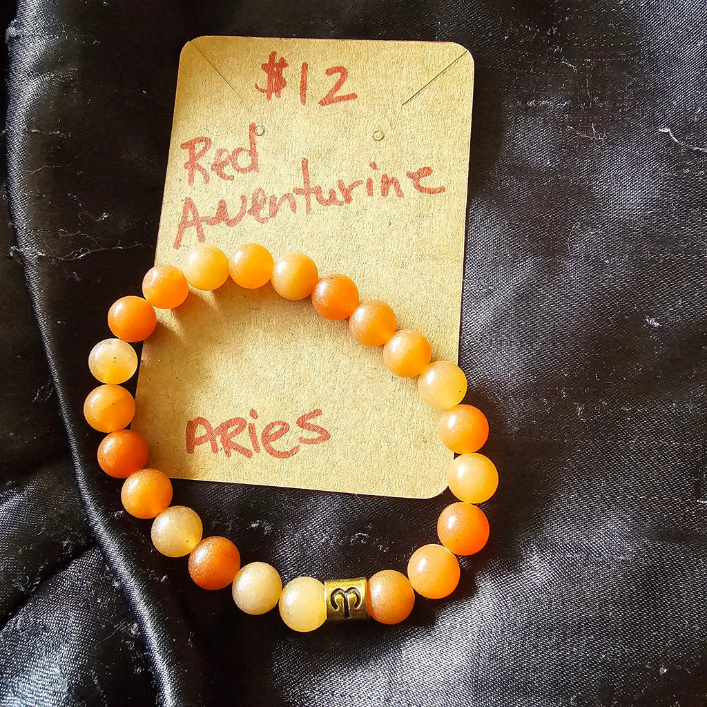 Red Aventurine Bracelet for Aries - 8mm Beads