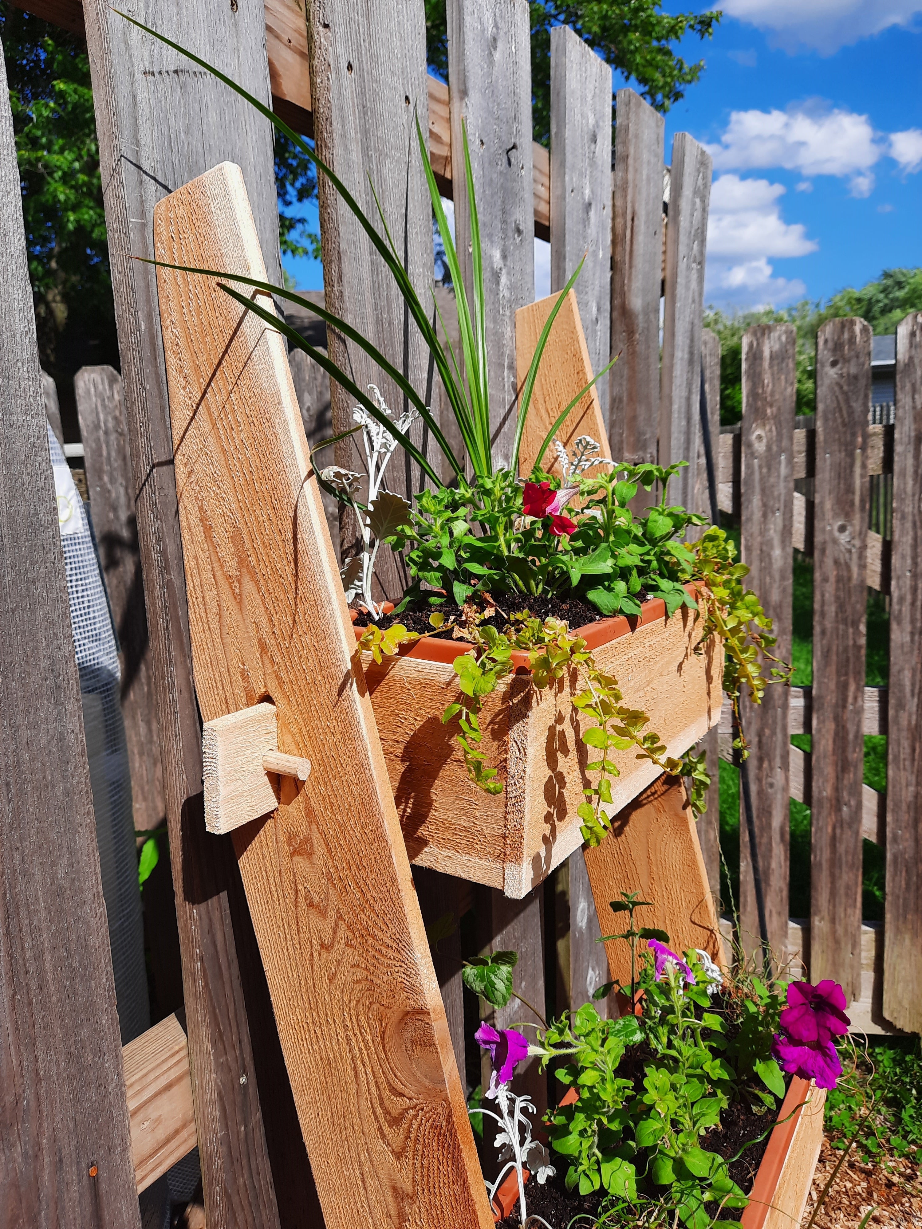 3-Tier Vertical Cedar Standing Planter Box | Planter | Wiccan Center