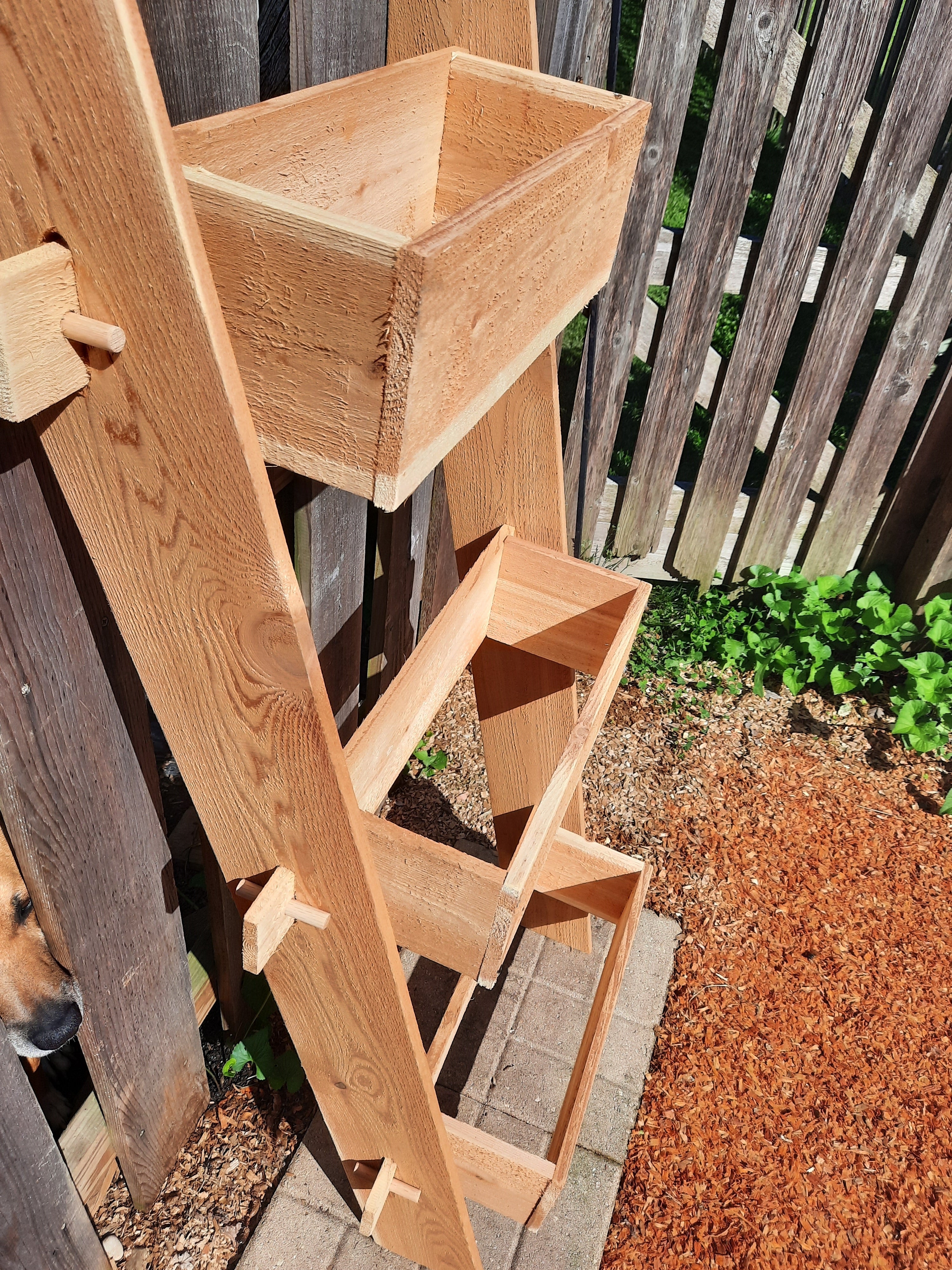 3-Tier Vertical Cedar Standing Planter Box | Planter | Wiccan Center