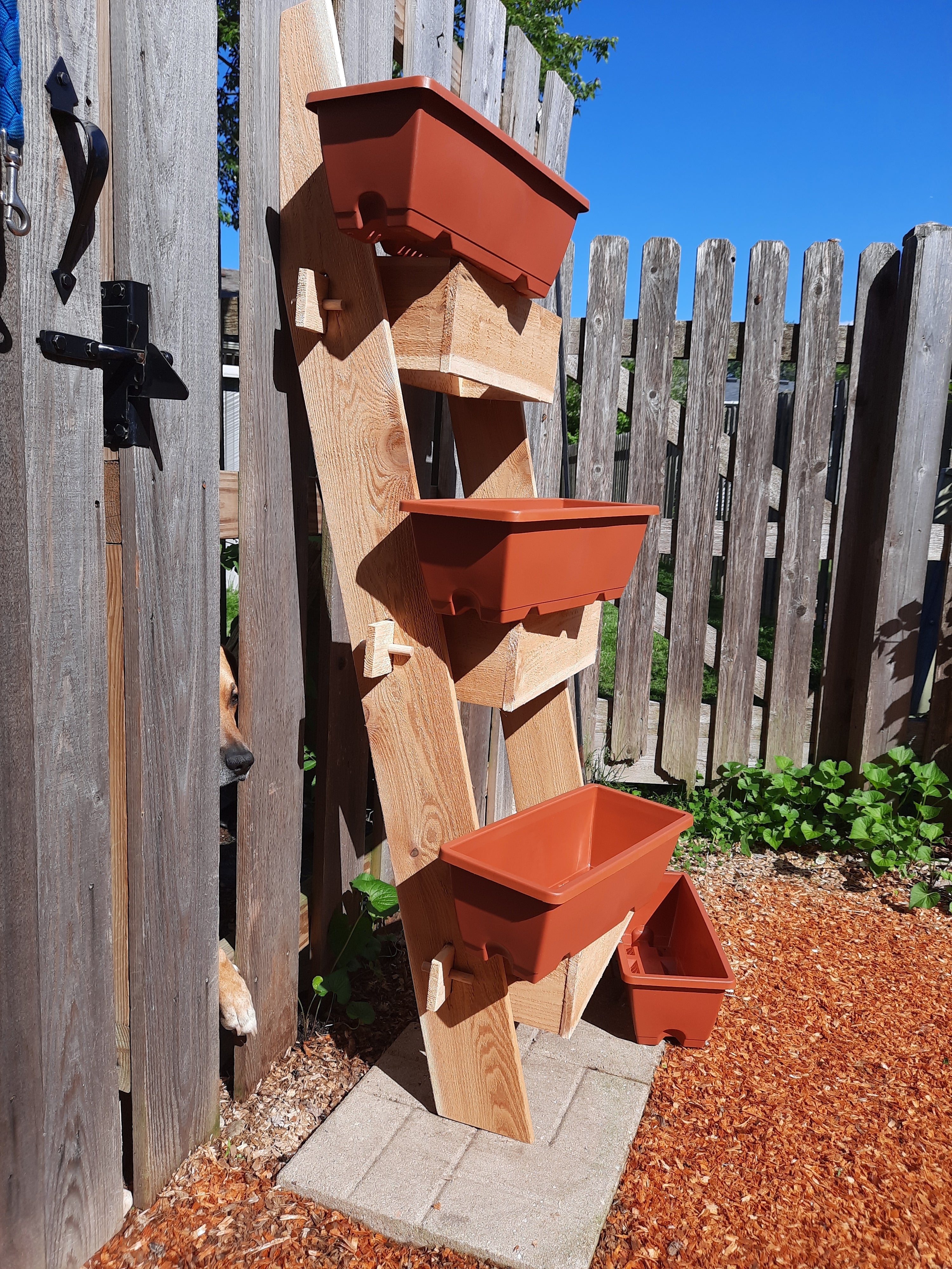 3-Tier Vertical Cedar Standing Planter Box | Planter | Wiccan Center