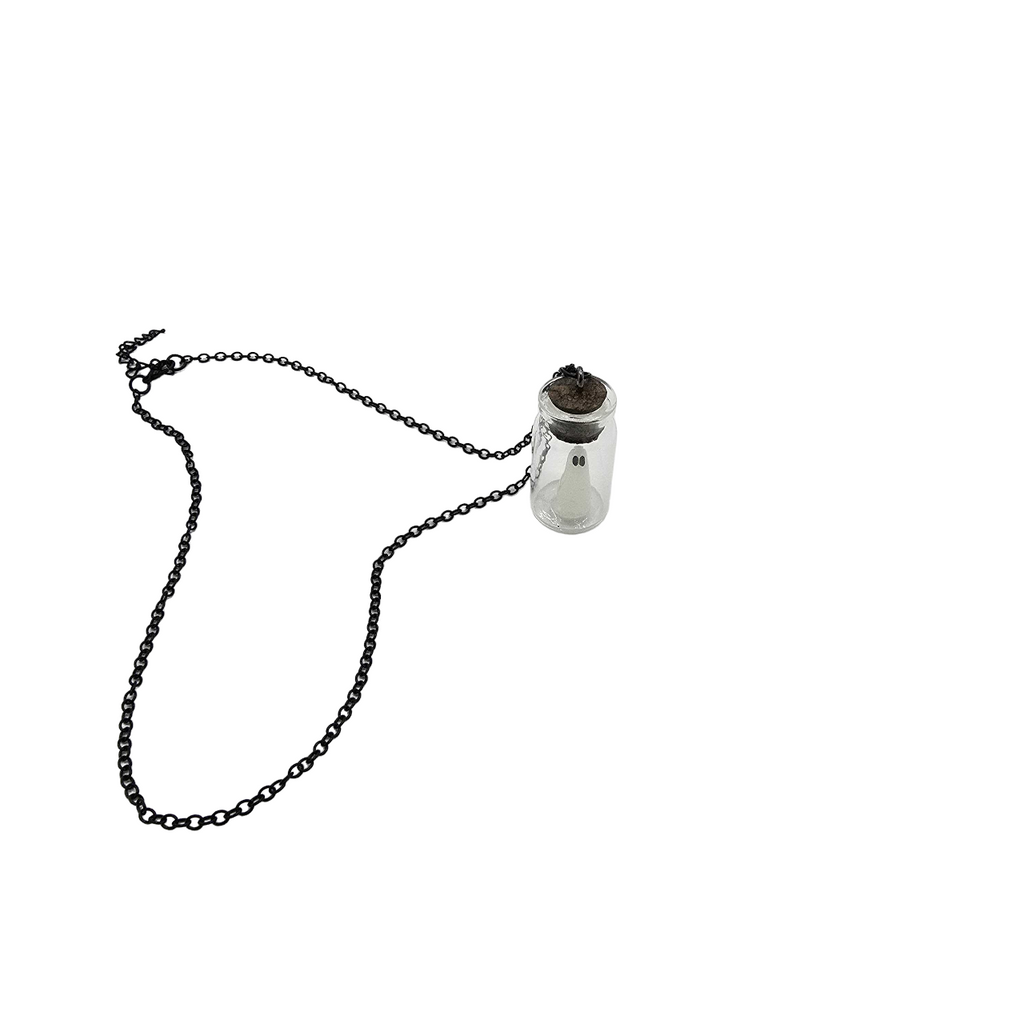 Glow in the Dark Ghost in a Bottle Necklace