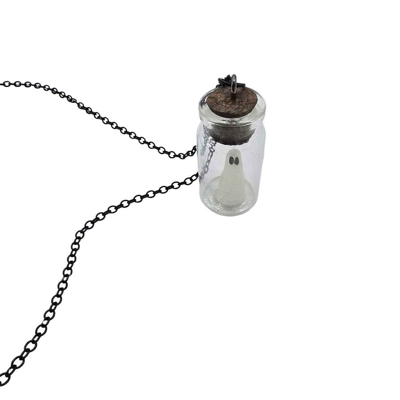 Glow in the Dark Ghost in a Bottle Necklace