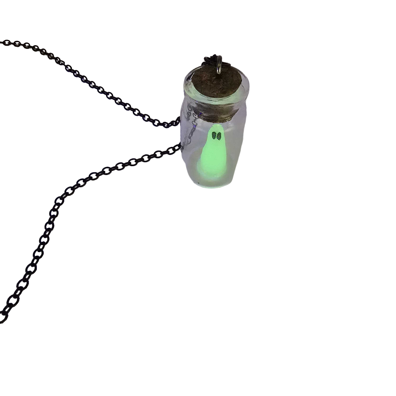 Glow in the Dark Ghost in a Bottle Necklace