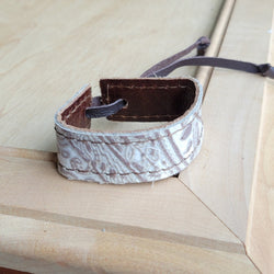 **Narrow Genuine Leather Cuff in Oyster Paisley 001bd | Cuff | Wiccan Center