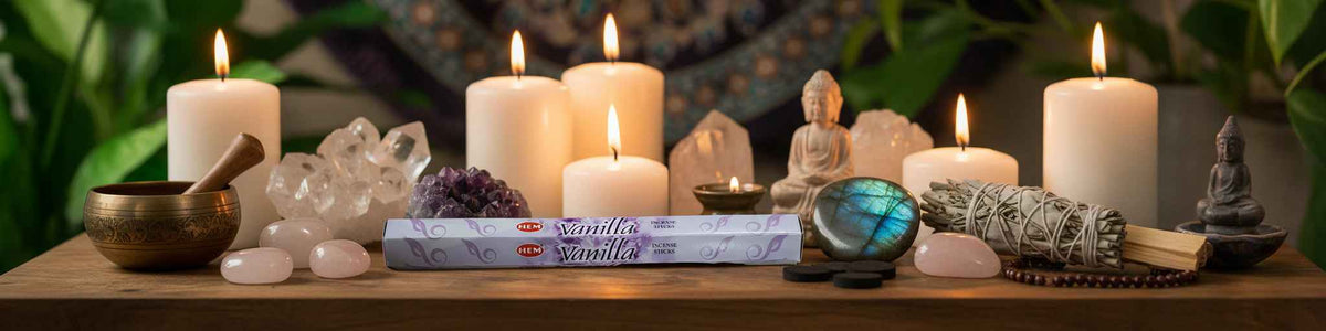 Hem Hexagon Vanilla Incense Sticks for Serenity and Relaxation | Incense | Wiccan Center